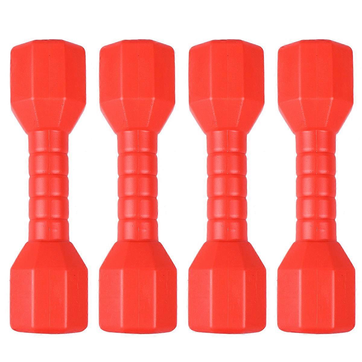 Exercise Dumbbells Octagonal Dumbell for Kids Performance 4Pcs Red Plastic