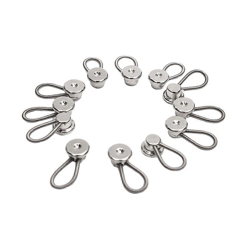 Adjustable Extended Buckles 10Pcs Metal Elastic Buttons for Clothes Use