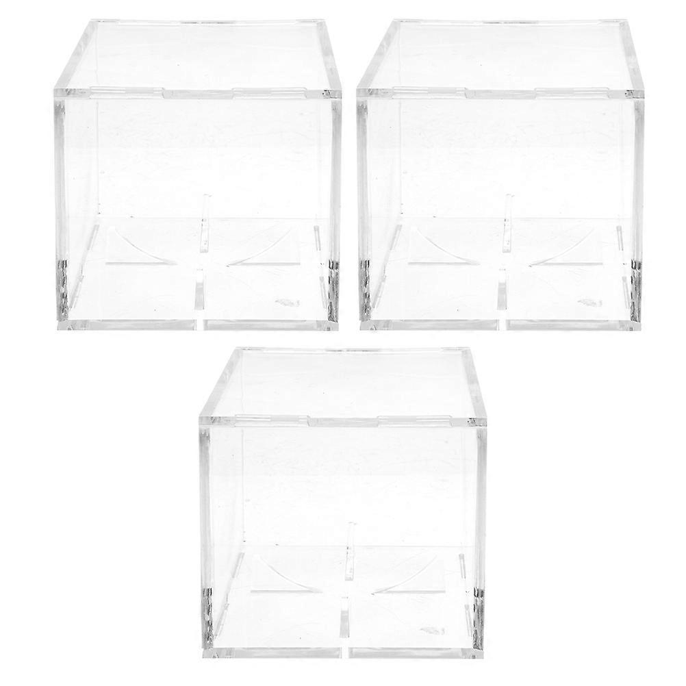 12Pcs Mineral Display Box for Storage Transparent Acrylic Display Case
