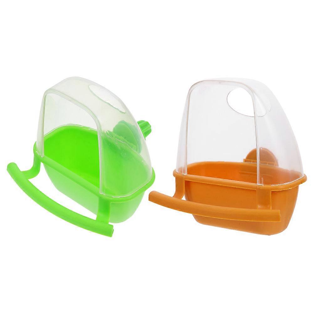 Rectangular 6 Pcs Plastic Bird Feeders For Budgie And Parrot Cage Use In 10X6CM Size Designed For Easy Cleaning