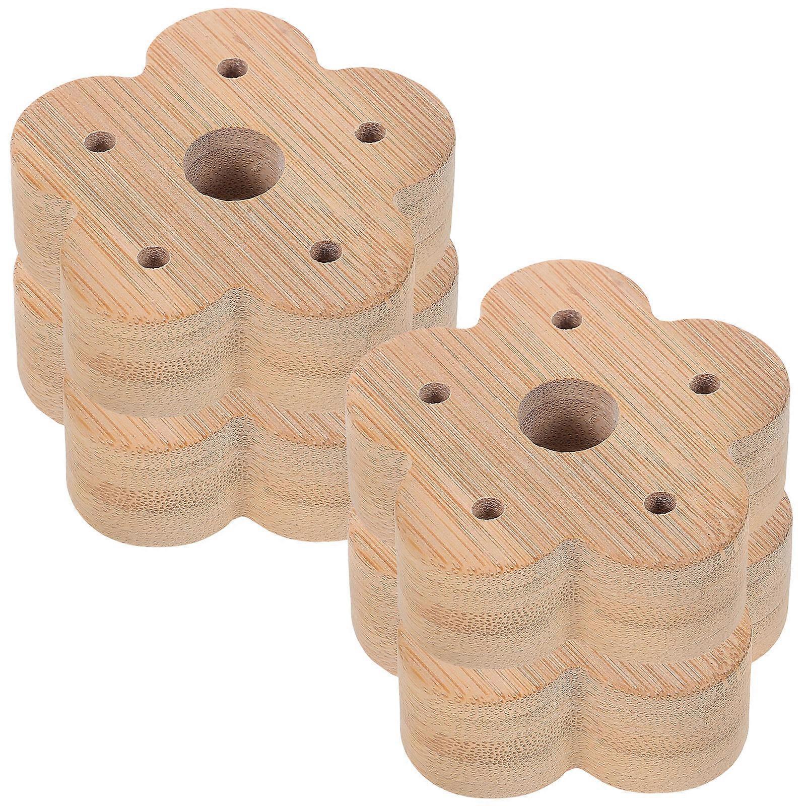 Flower Shape Bamboo Toothbrush Stand for 20Pcs Countertop Use