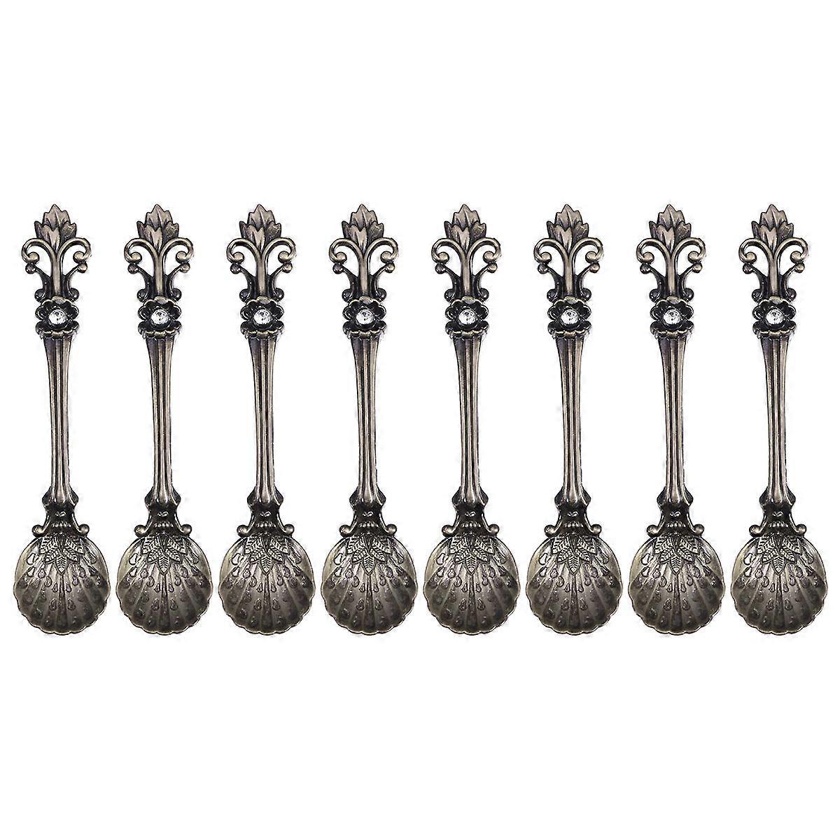 Vintage Mixing Spoon for Coffee Use 24Pcs Antique Bronze Dessert Spoons