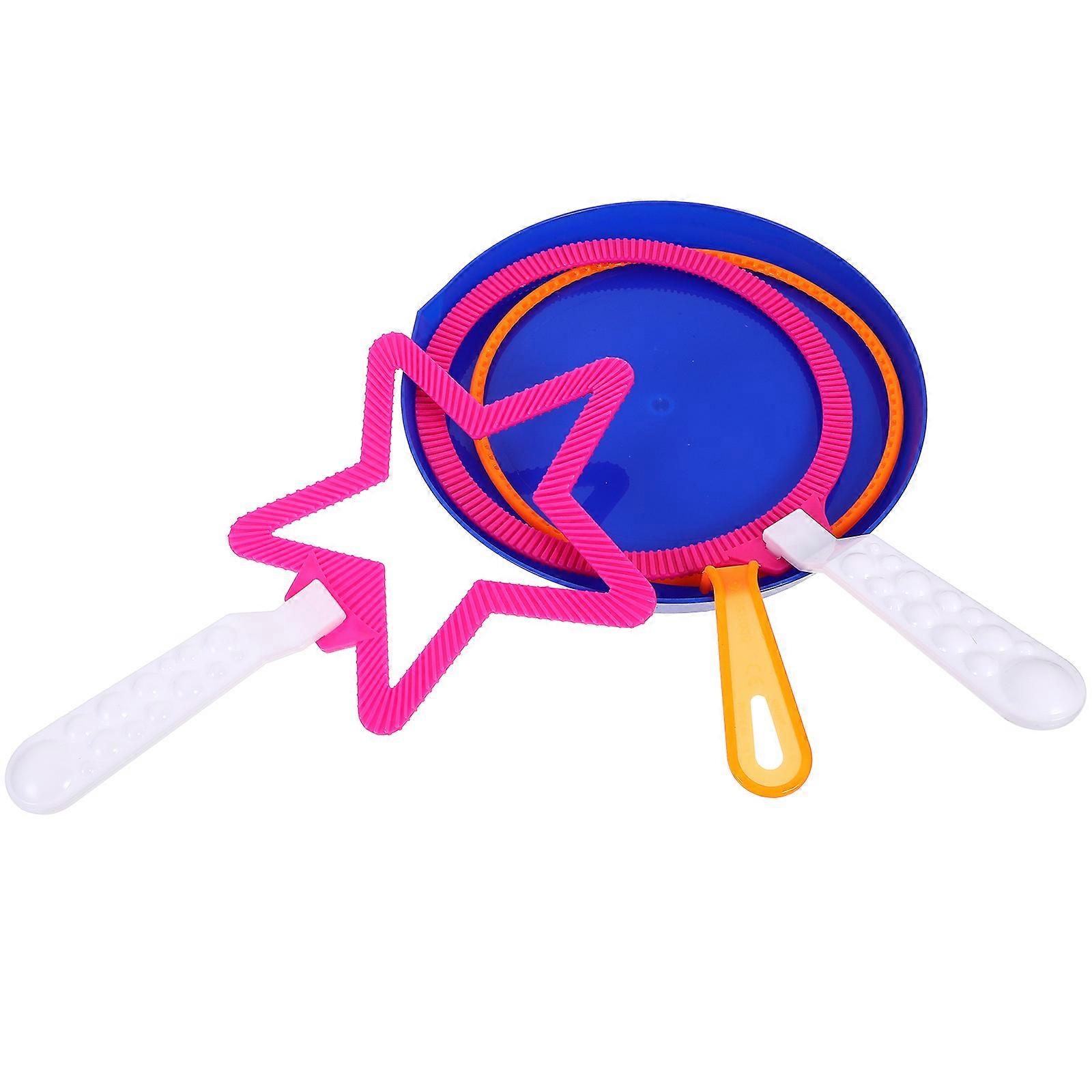 Bubble Wand Set Colorful Big Bubble Set for Blowing 4Pcs Outdoor Activity