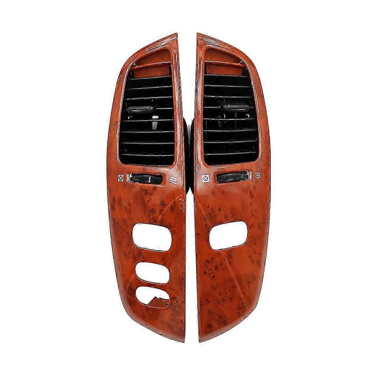 Dashboard Air Vent, AC Vent Interior Center Console Air Vent Wood Grain Dashboard Left and Right Air Vent Kit with Frame Panel for Land Cruiser FJ100