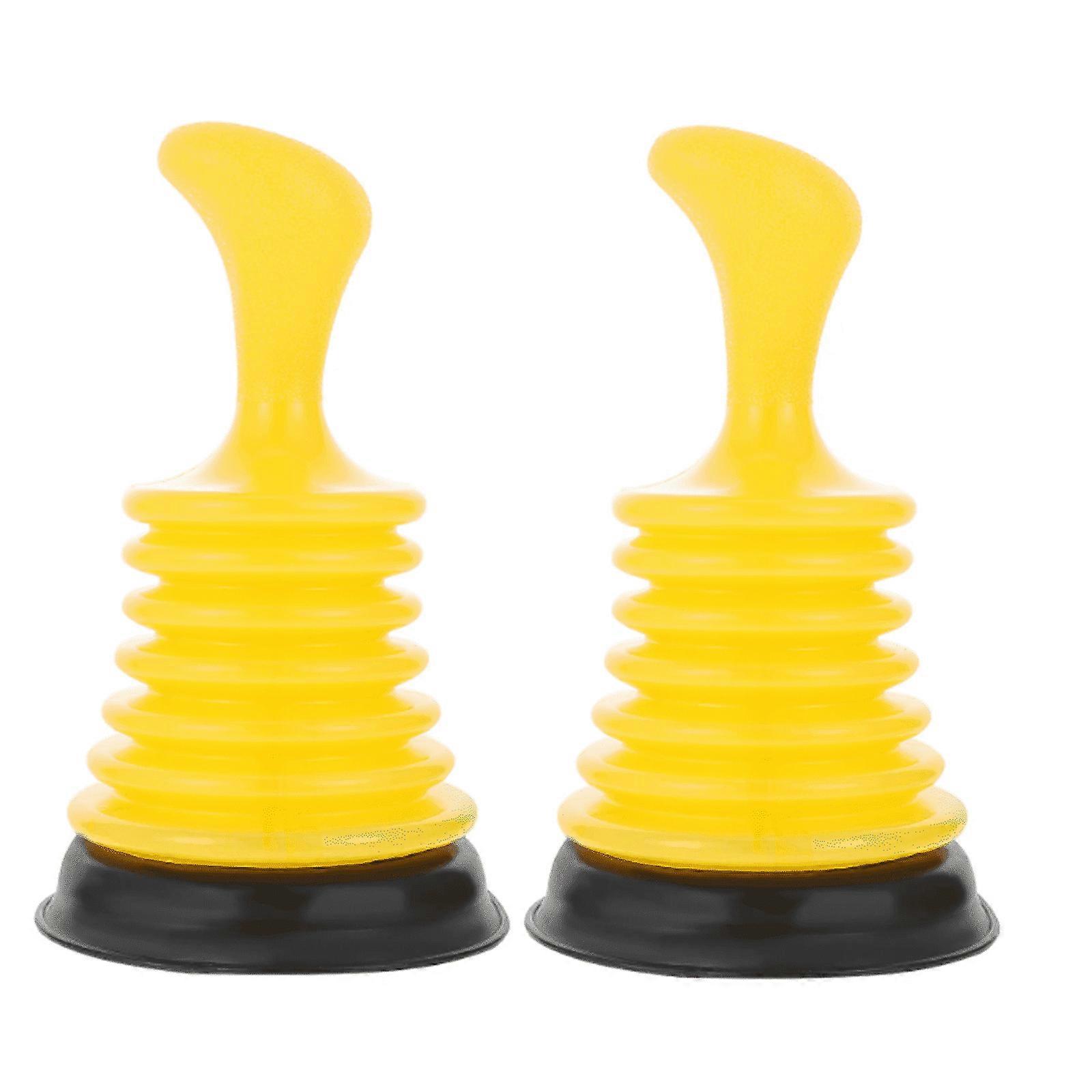 ICERUN 2Pcs Plunger,Dual Functionality Plungers for Bathroom,Multi Functional Use Sink Plunger,Yellow