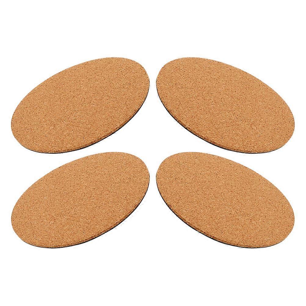 Brown Absorbent Cork Coasters Round for Indoor Plant Use 4Pcs Set