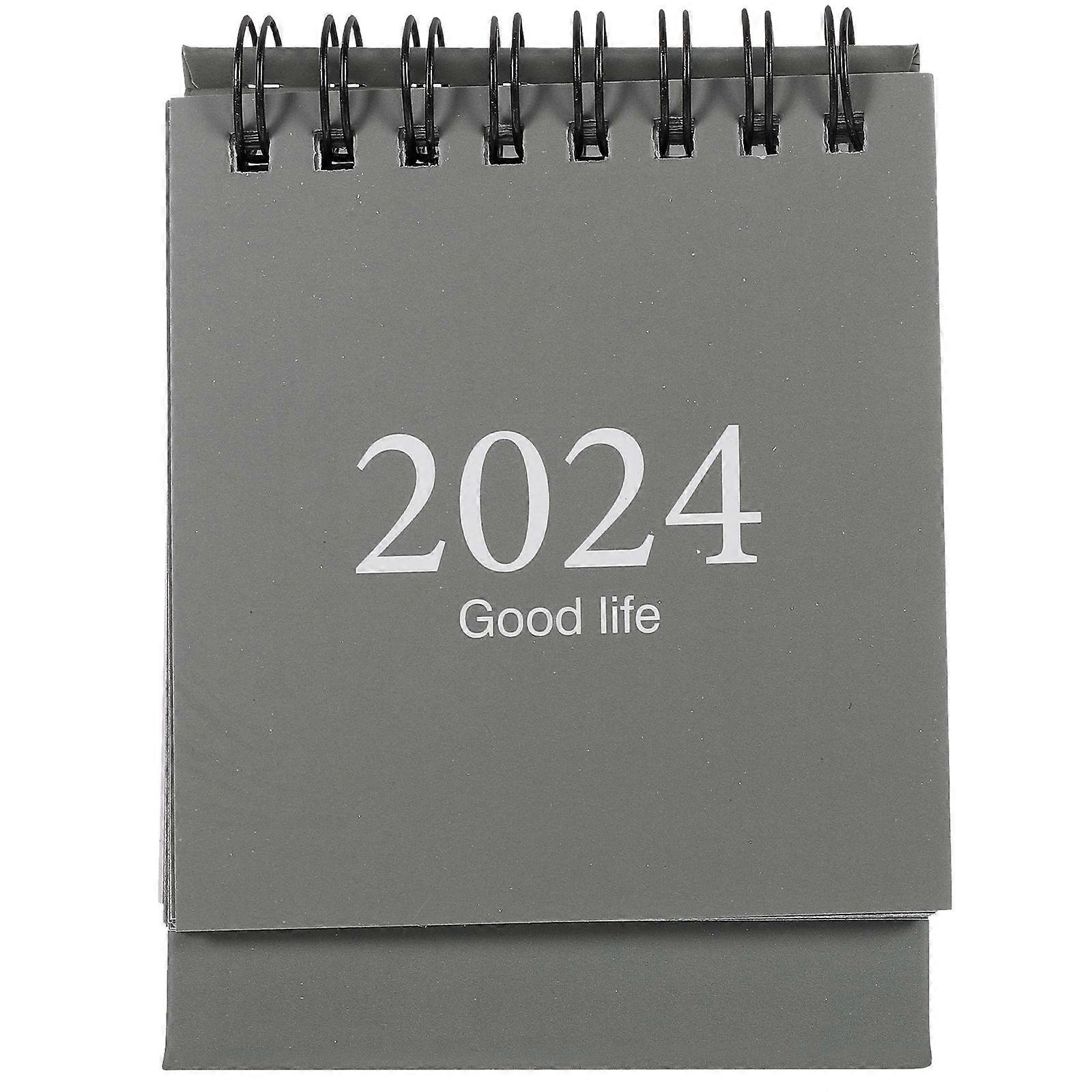 Decorative Mini Desk Calendar 2024 Green Table Calendar for Daily Use 2Pcs