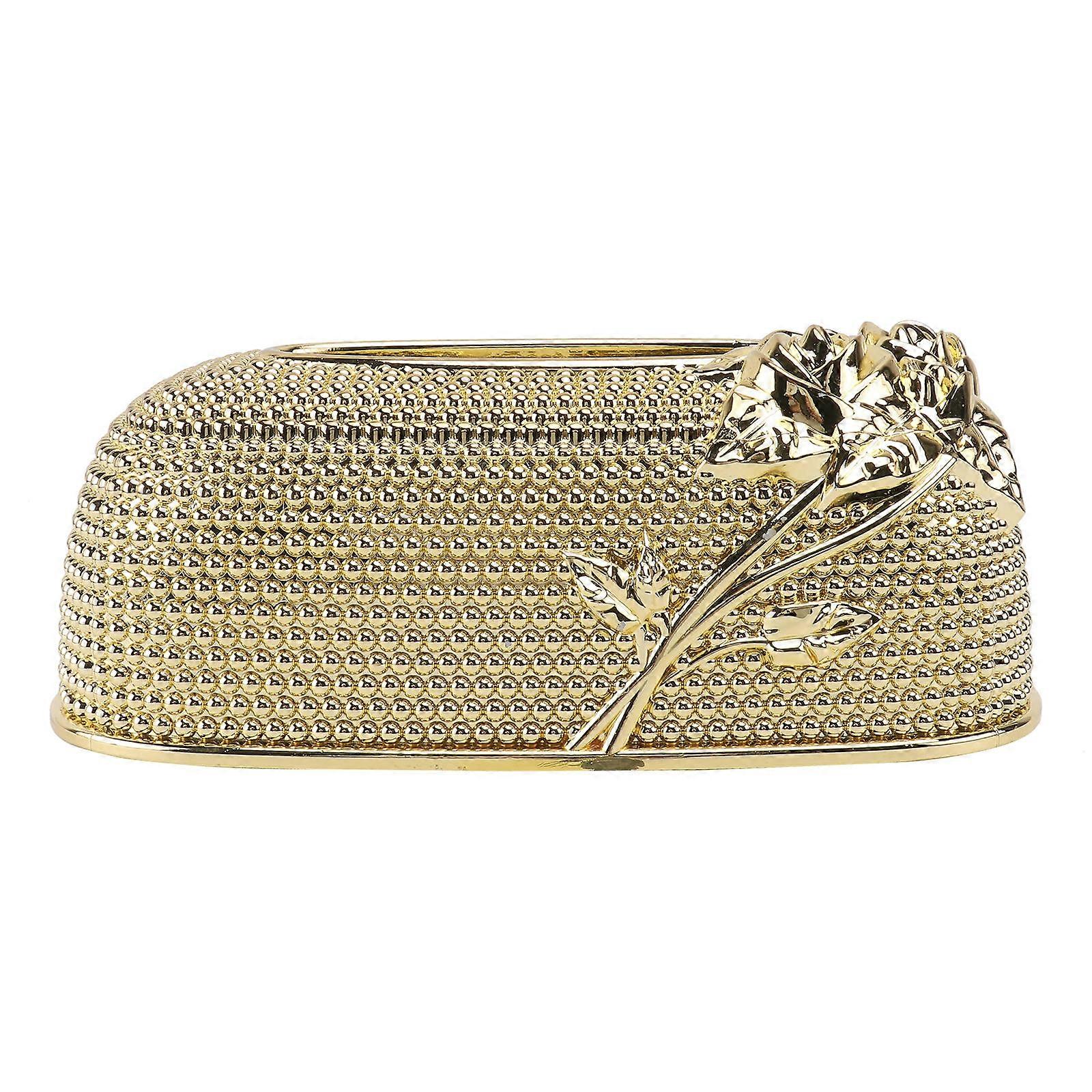 Hotel Tissue Case for Storage 3Pcs Golden Decorative Tissue Box