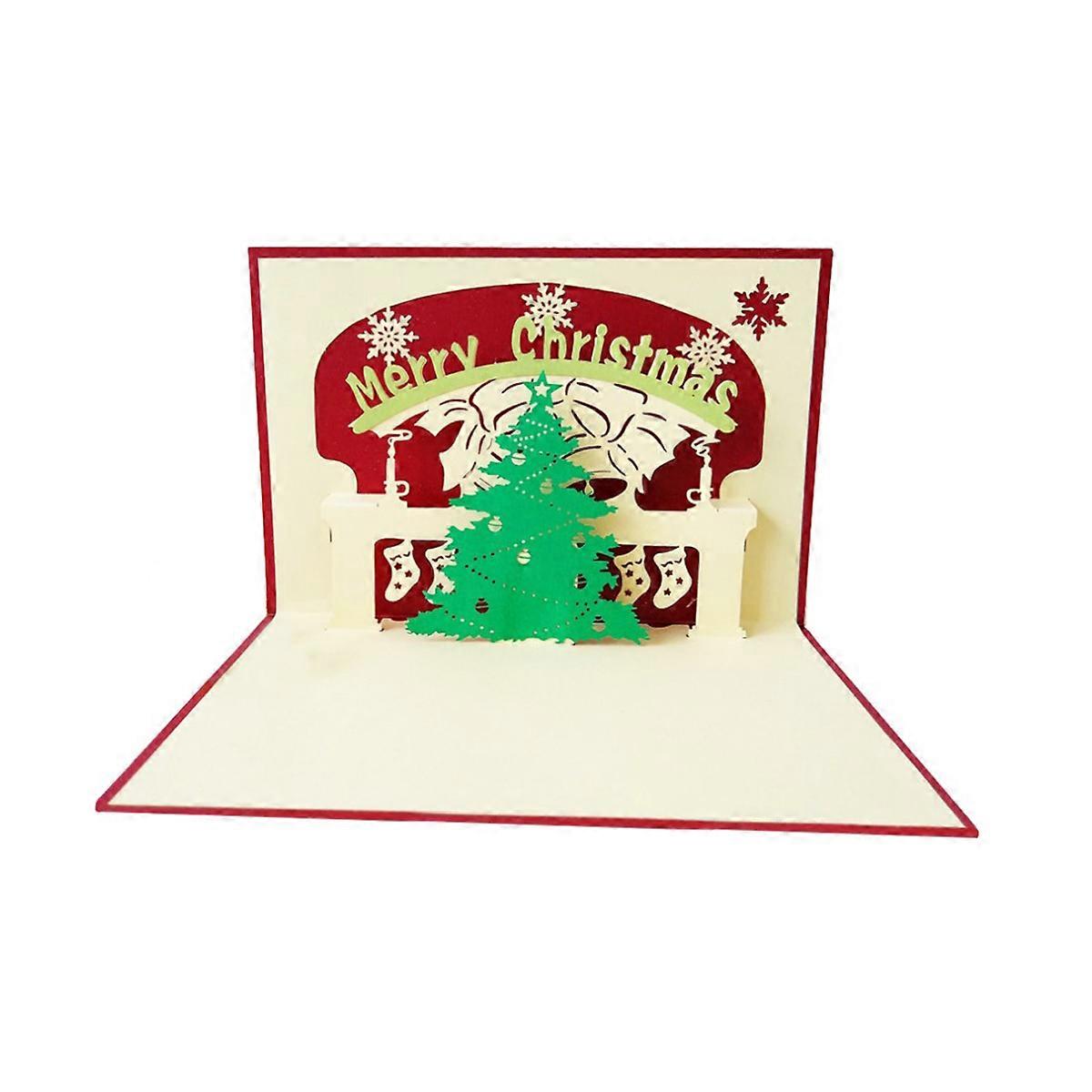 Assorted Color 3D Up Christmas Cards 10Pcs Unique Handmade Greeting Cards For Relatives And Colleagues 10 X 15 Cm Wonderful New Year Card