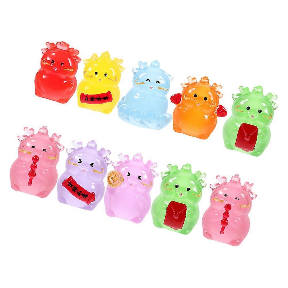 Mini Resin Dragon Ornament for Table Decor 20Pcs Glow in The Dark