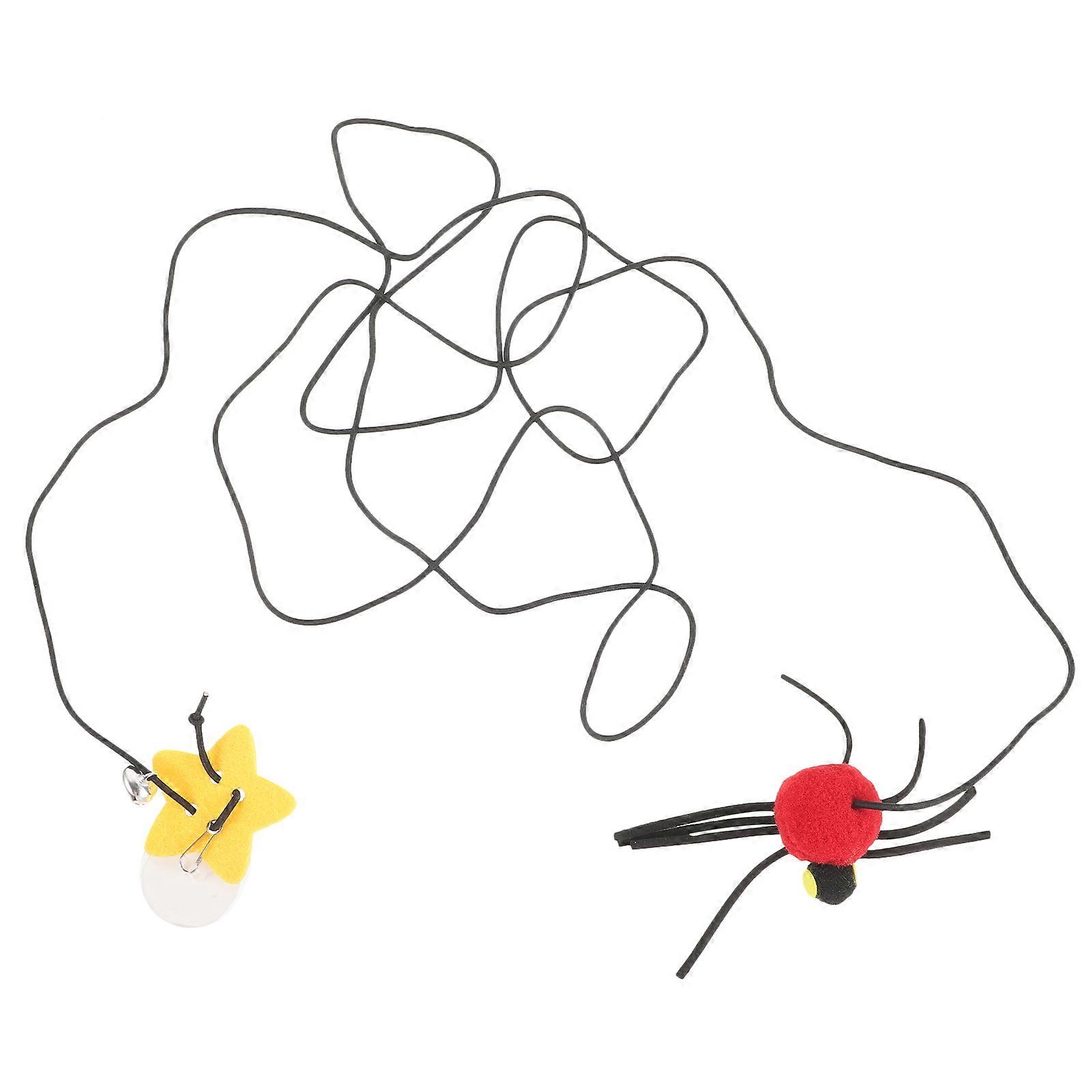 Interactive Hanging Cat Toy for Play 3Pcs Red Felt Spider Shape Set