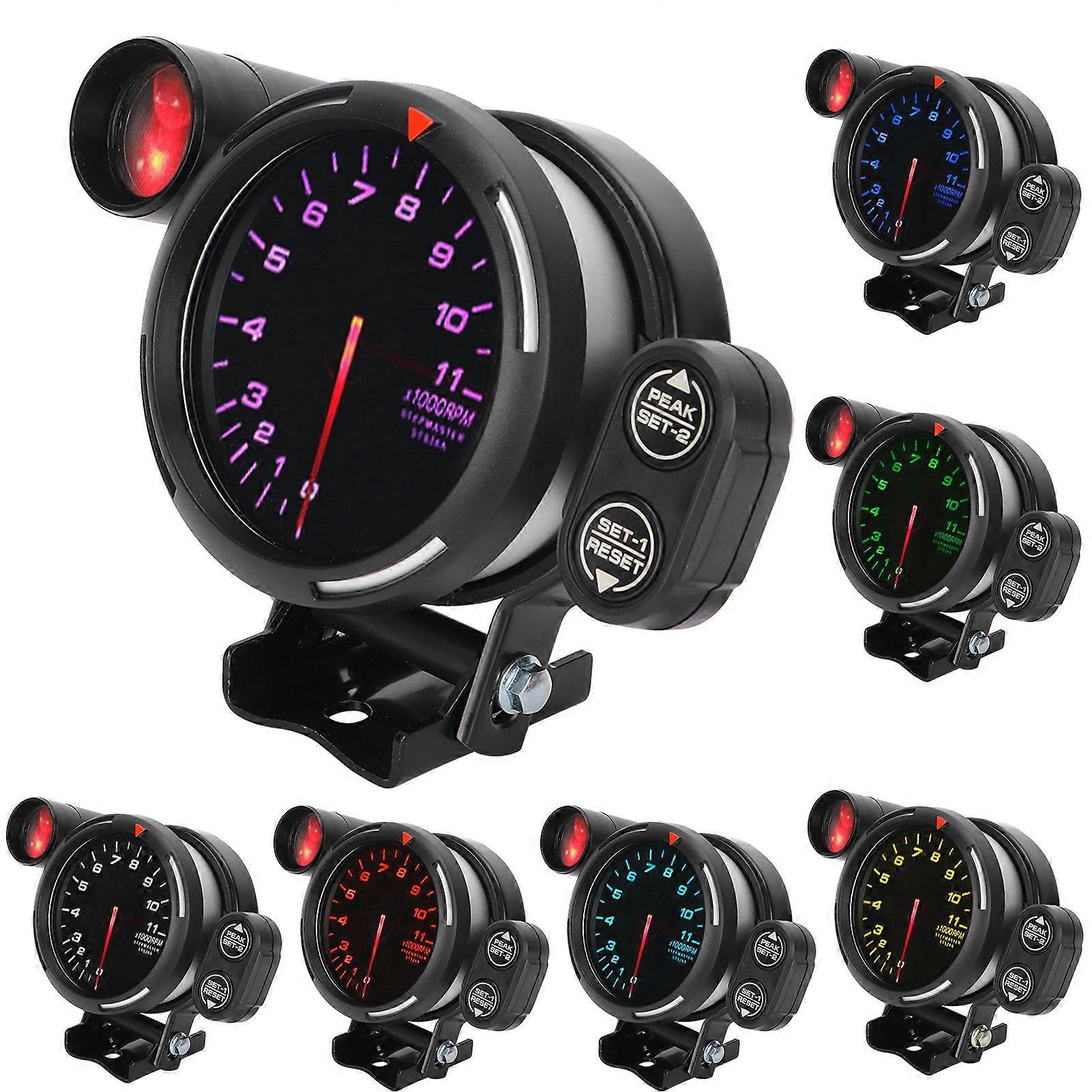 3.15in 80mm Car Tachometer RPM Gauge Meter 7 Color Highly Sensitive Automobile Instrument