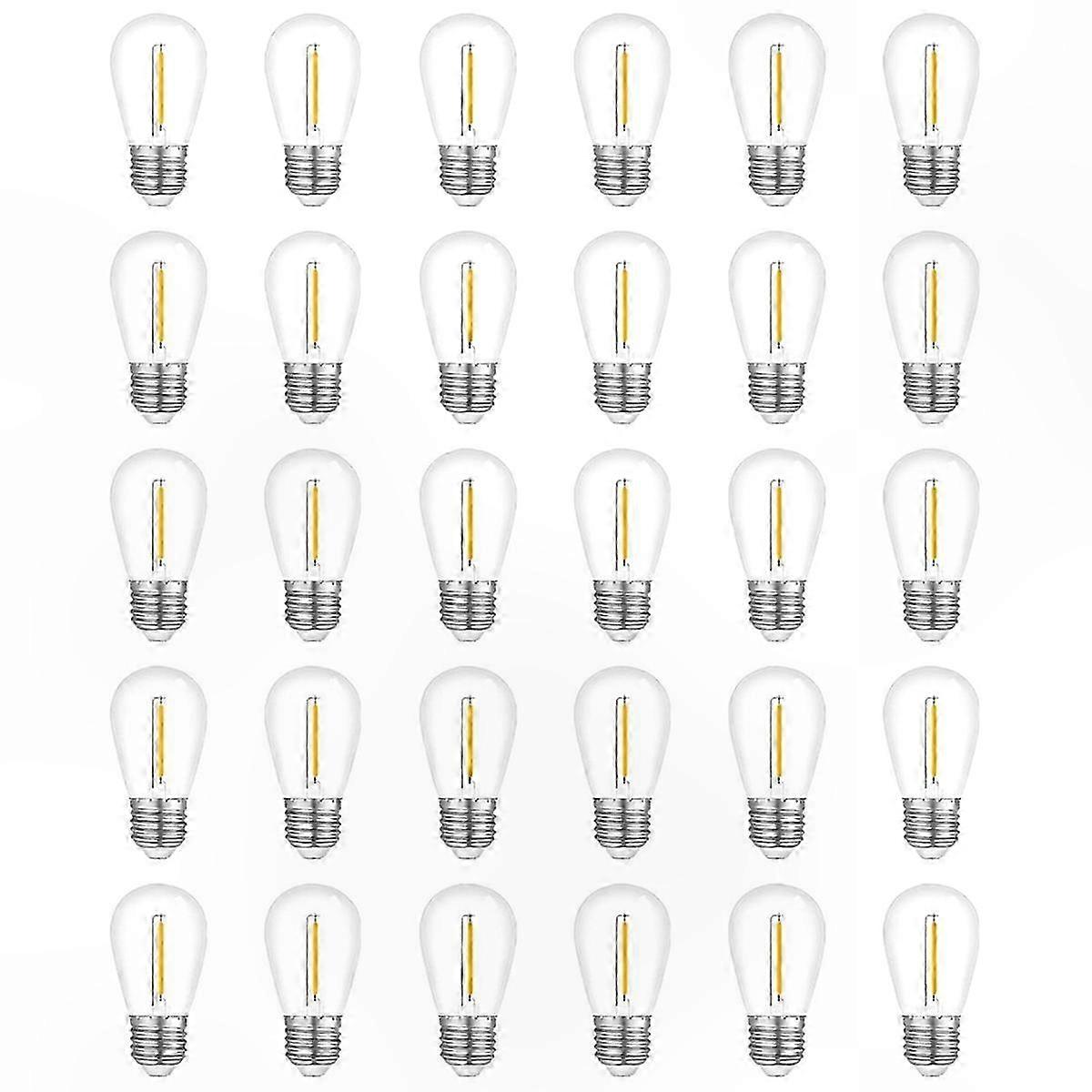 30-Pack Waterproof S14 Outdoor String Light Replacement Bulbs