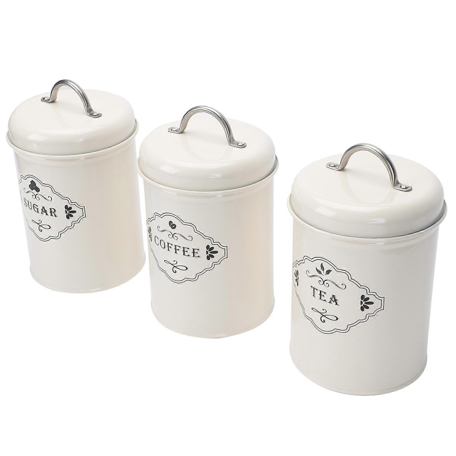Tea Tin Canisters Iron Tea Containers for Storage Use 2Sets