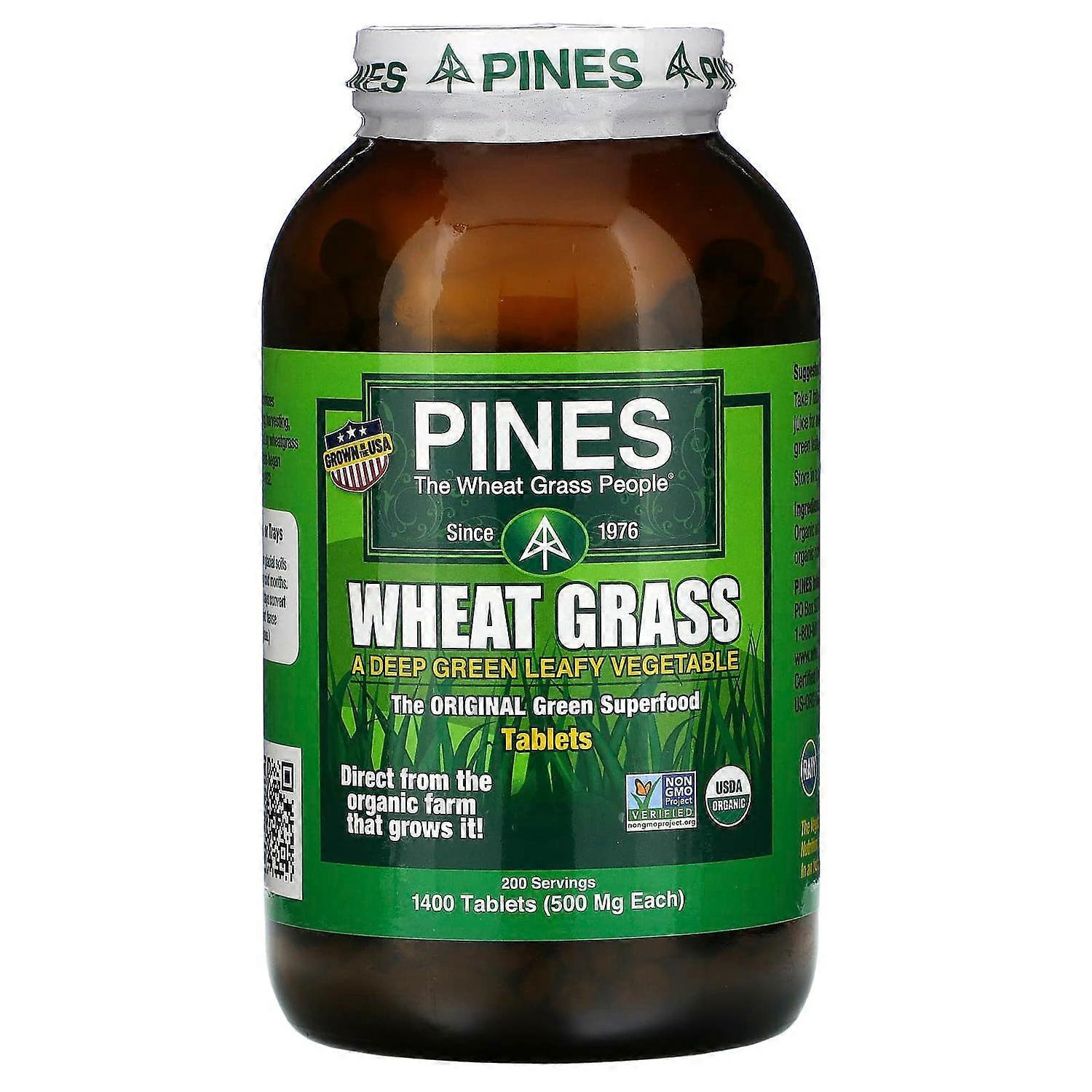 Pines International, Wheat Grass, 500 mg, 1,400 Tablets