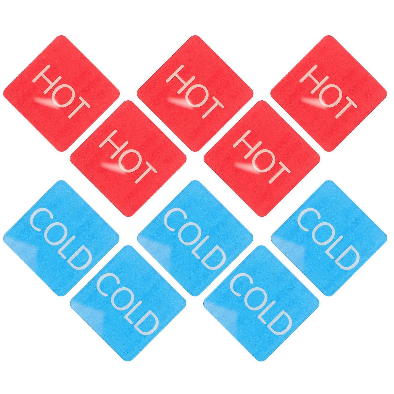 Acrylic Hot and Cold Signs Hot Water Sign Stickers for Sinks 10Pairs