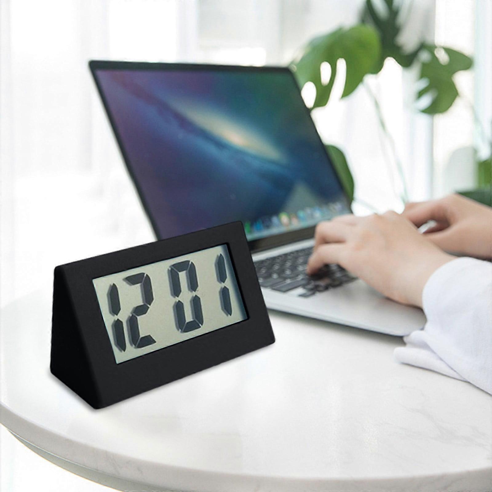 Jacenvly Black Tech Car Clock, Mini Electronic Bedside Clock, Cute Student Triangle Clock - Compatible with Car Use, Great Gift for Women