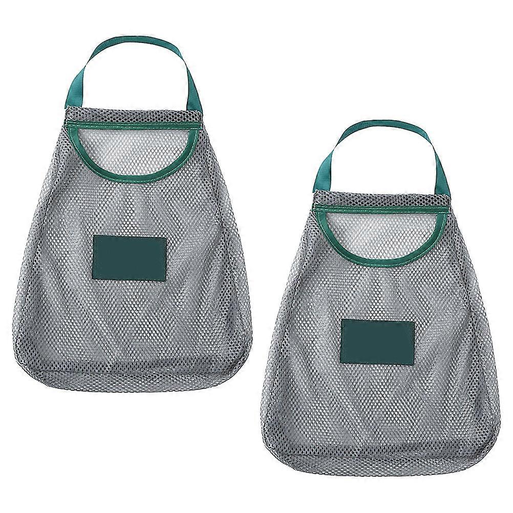 Garlic Storage Bag Vegetable Hanging Bag for Storage 4Pcs Green Set