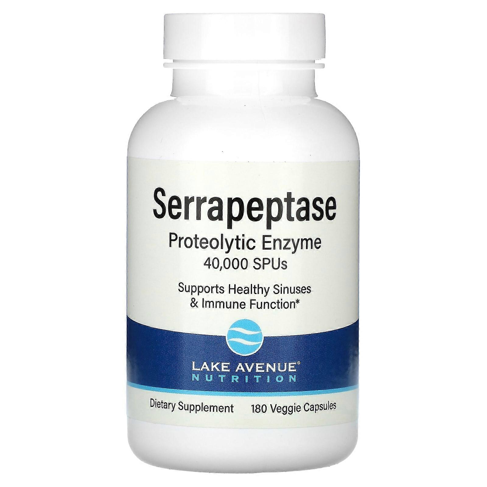 Serrapeptase, Proteolytic Enzyme, 40,000 SPUs, 180 Veggie Capsules