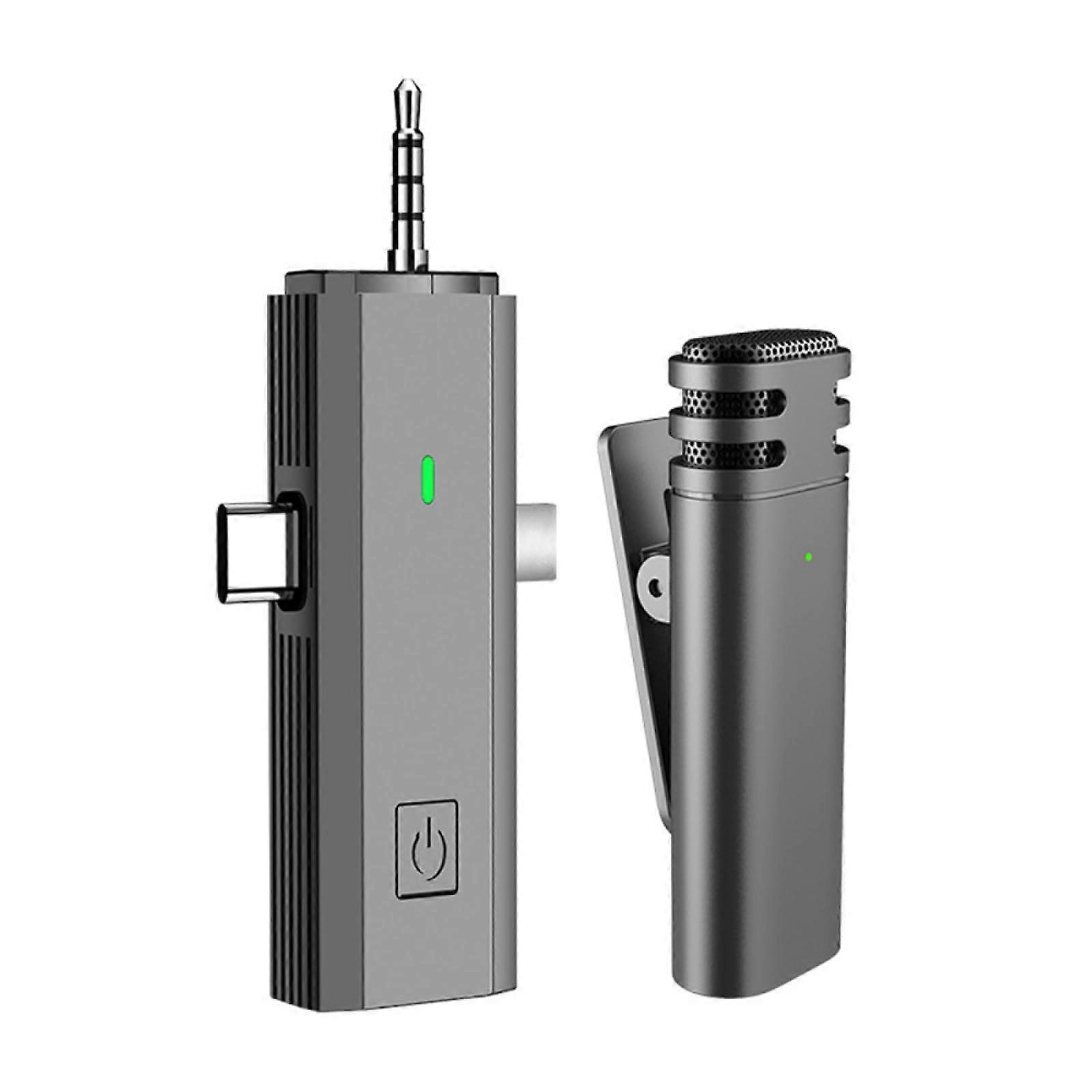 2.4G Wireless Lavalier Microphone 3 In 1 Interface Receiver For Smartphones And Cameras 1 Mic And 1 Receiver