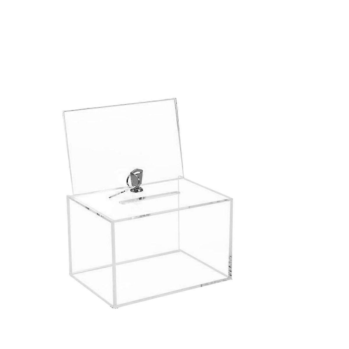 Large Ballot Box Contest Voting Box Acrylic Transparent 16.00X12.20X10.00CM Mail Storage Simple Design 1Pcs -HK1023