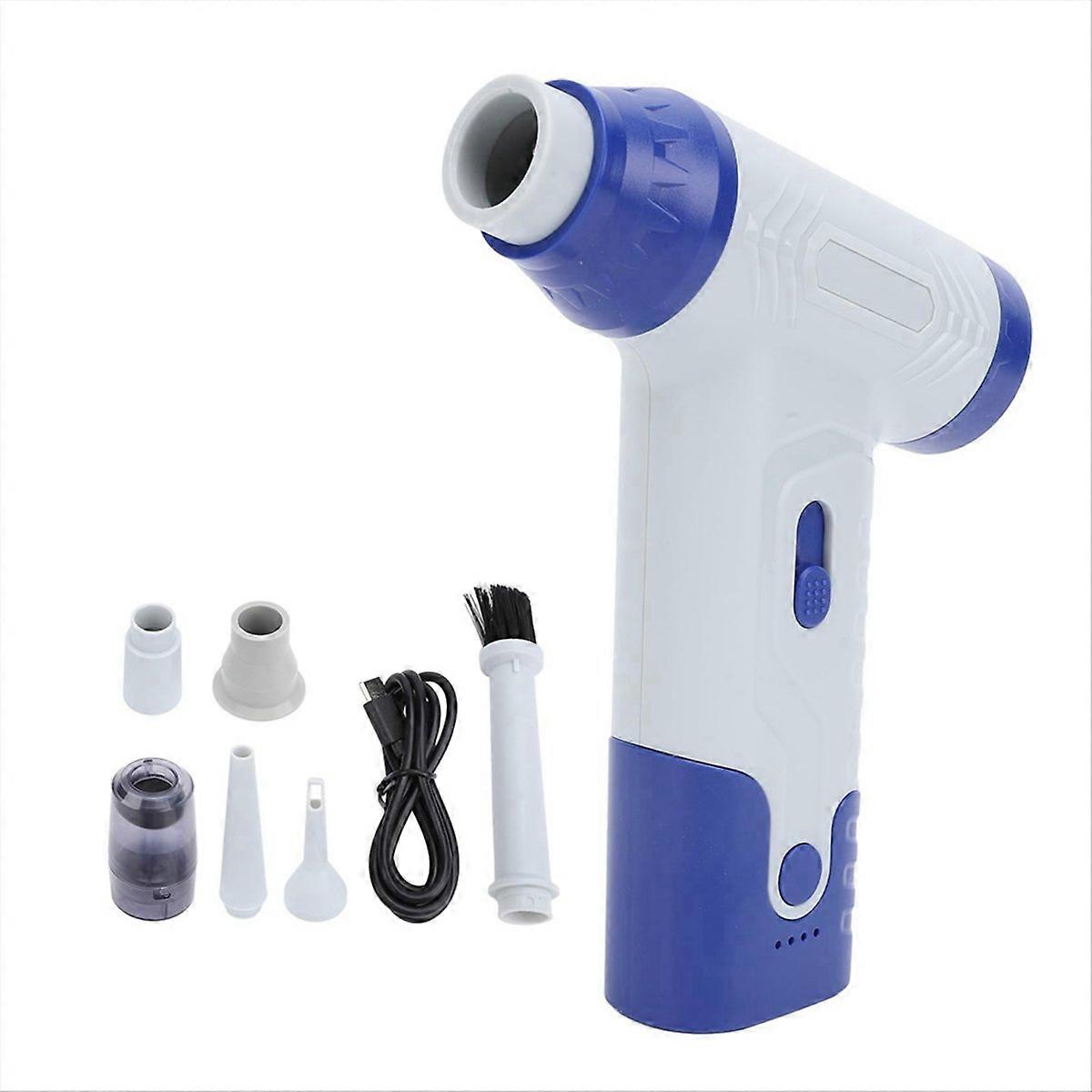 Portable Stepless Speed Duster Mini Handheld Fan Rechargeable White