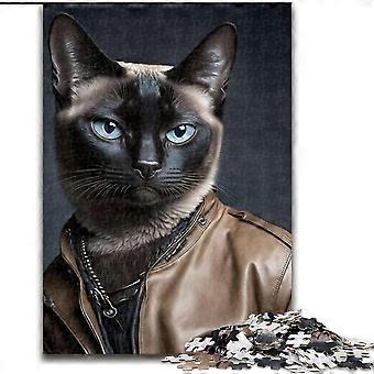 Quebra-cabeças para adultos, quebra-cabeça de gato elegante, brinquedos educativos de aprendizagem, jogos para a família, presentes e aniversários exclusivos - PT 2663
