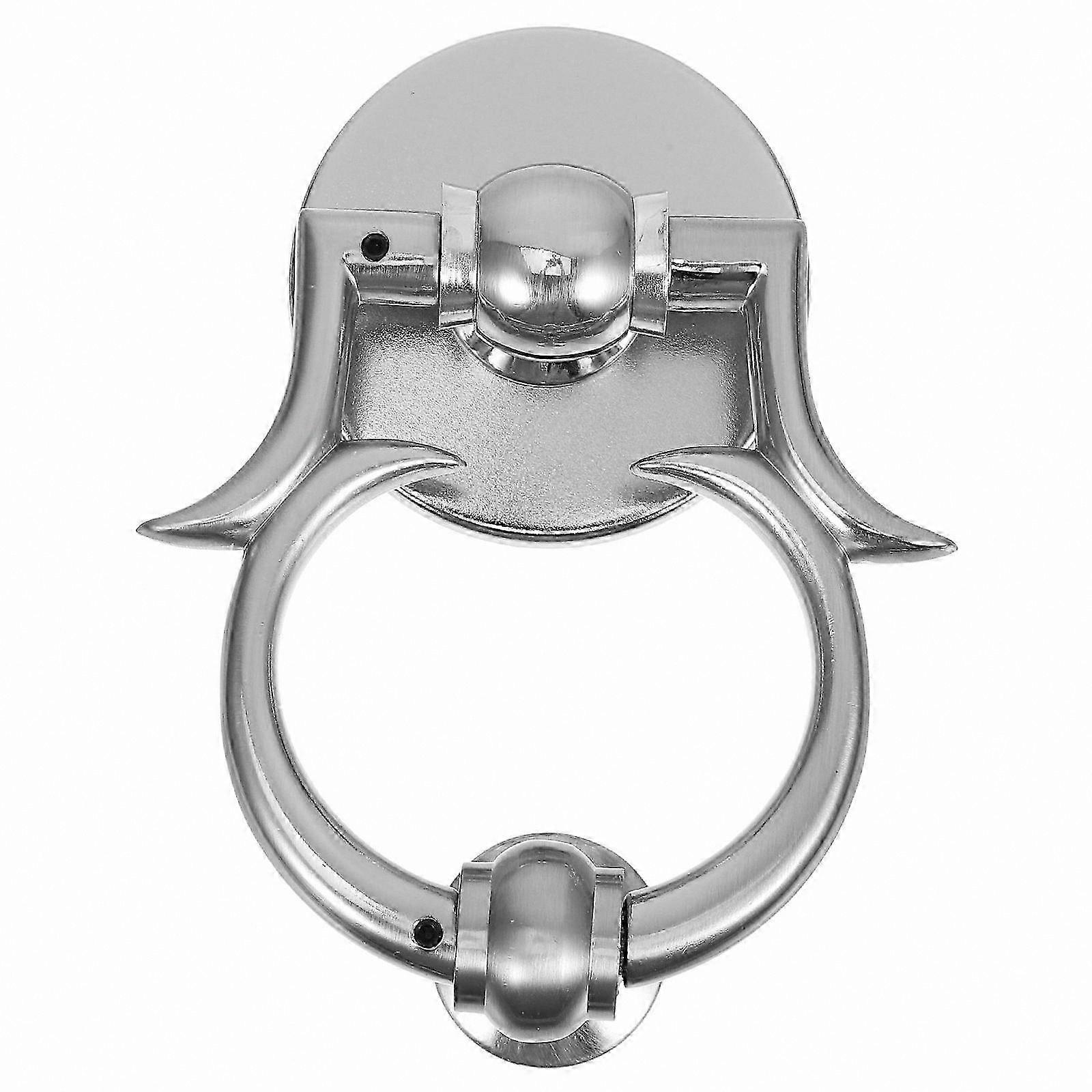 Round Zinc Alloy Door Knocker with Simple Design for Home Entrance