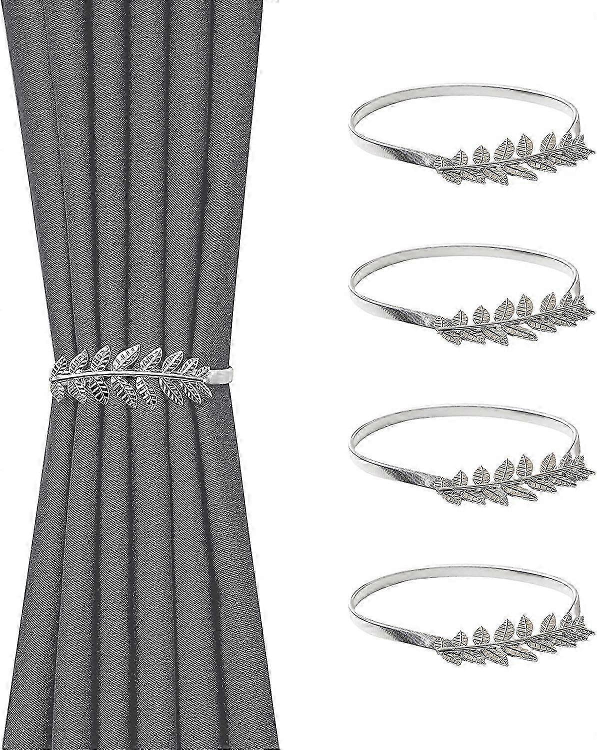 Curtain Tiebacks, Set of 4 Curtain Tiebacks, Simple and Modern Metal Flexible Curtain Holders