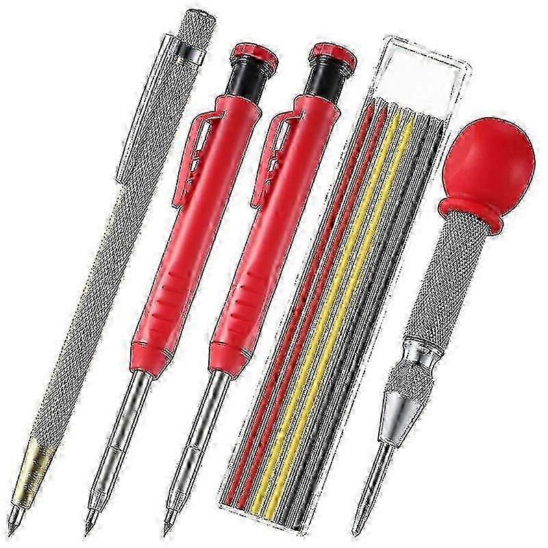 Solid Woodworking Deep Hole Pencil Construction Carpenter Marking Pen Kit Gl(multicolor)(5pcs) Hr