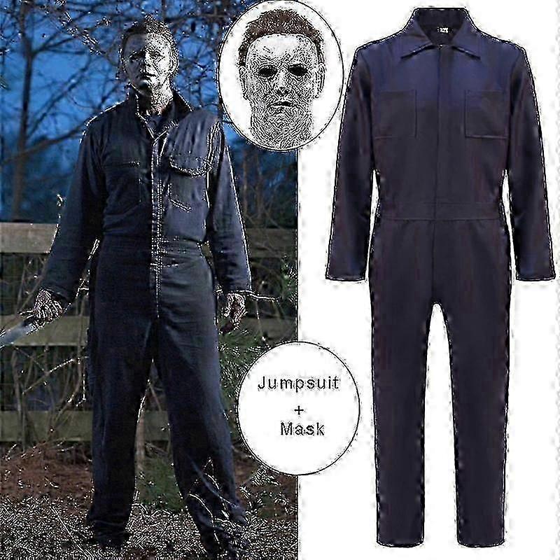 2024 מייקל מאיירס תחפושות מסכה קוספליי ליל כל הקדושים אוברול תלבושות אימה רוצח מדמם אביזרים תחפושות מסיבת קרנבל לגברים מבוגרים