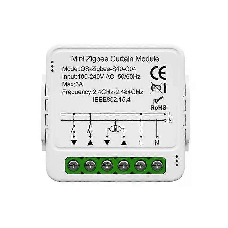 25-26 Tuya ZigBee/WiFi Smart Curtain Switch Module For Roller Shutter Blinds Motor QS-S10-C04/ECC02 Switch Support Google Home Alexa