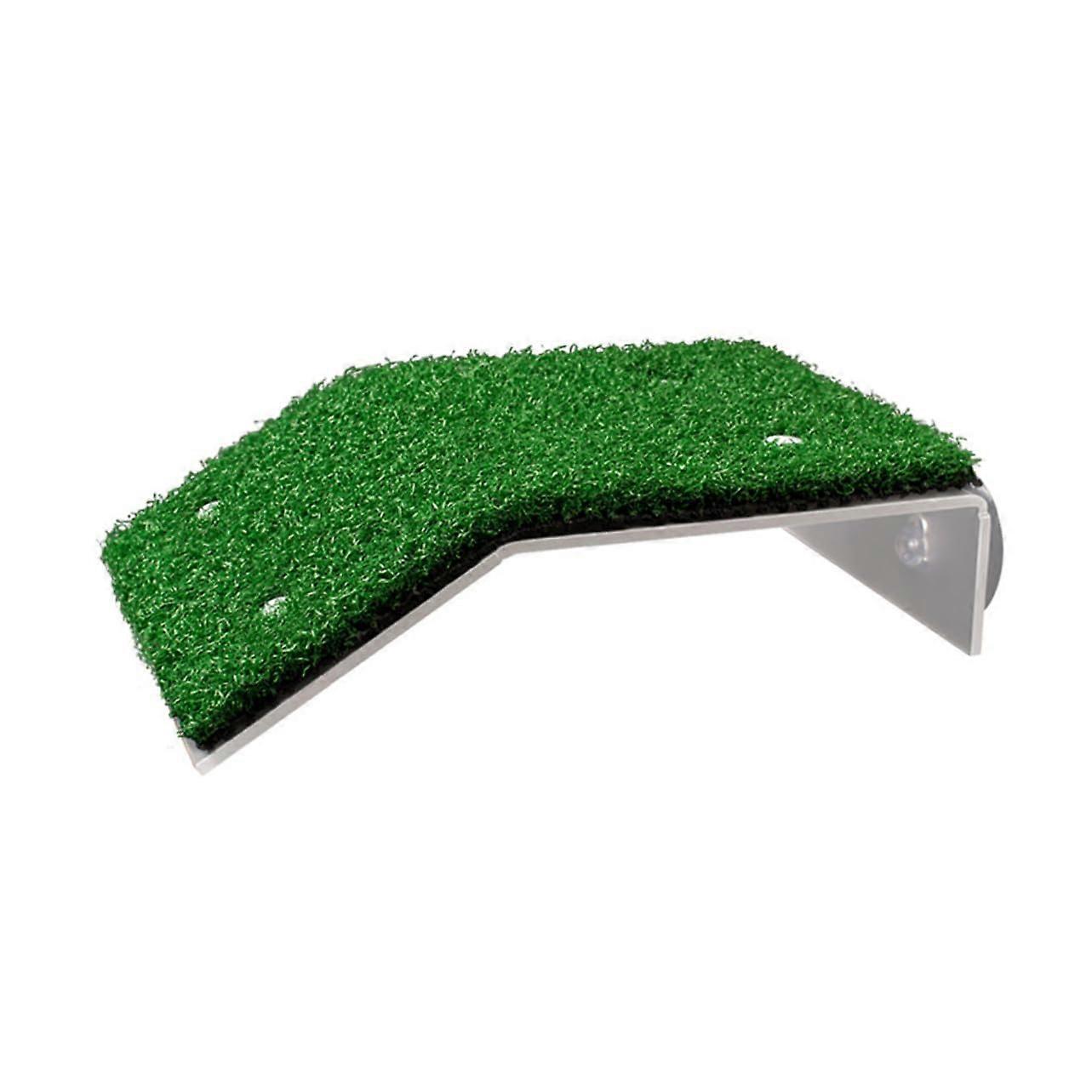 Realistic Turtle Basking Platform With Lawn Texture For Freshwater And Saltwater Tanks Safe Ramp For Small Reptiles