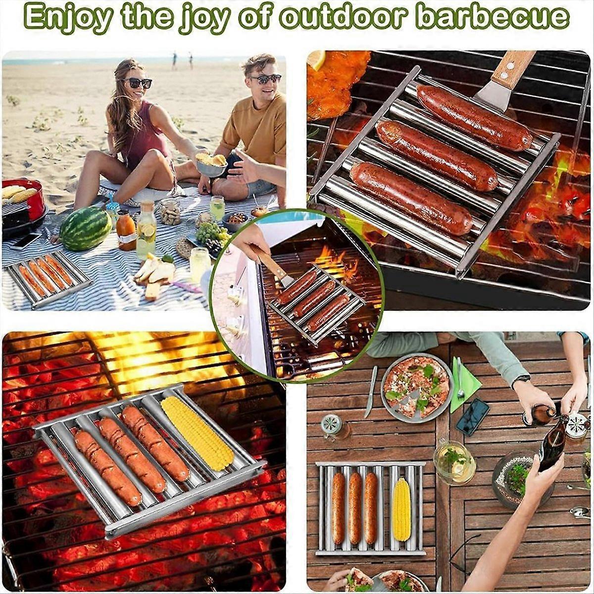 2Pcs BBQ Hot Dog Griller, BBQ Hot Dog Roller