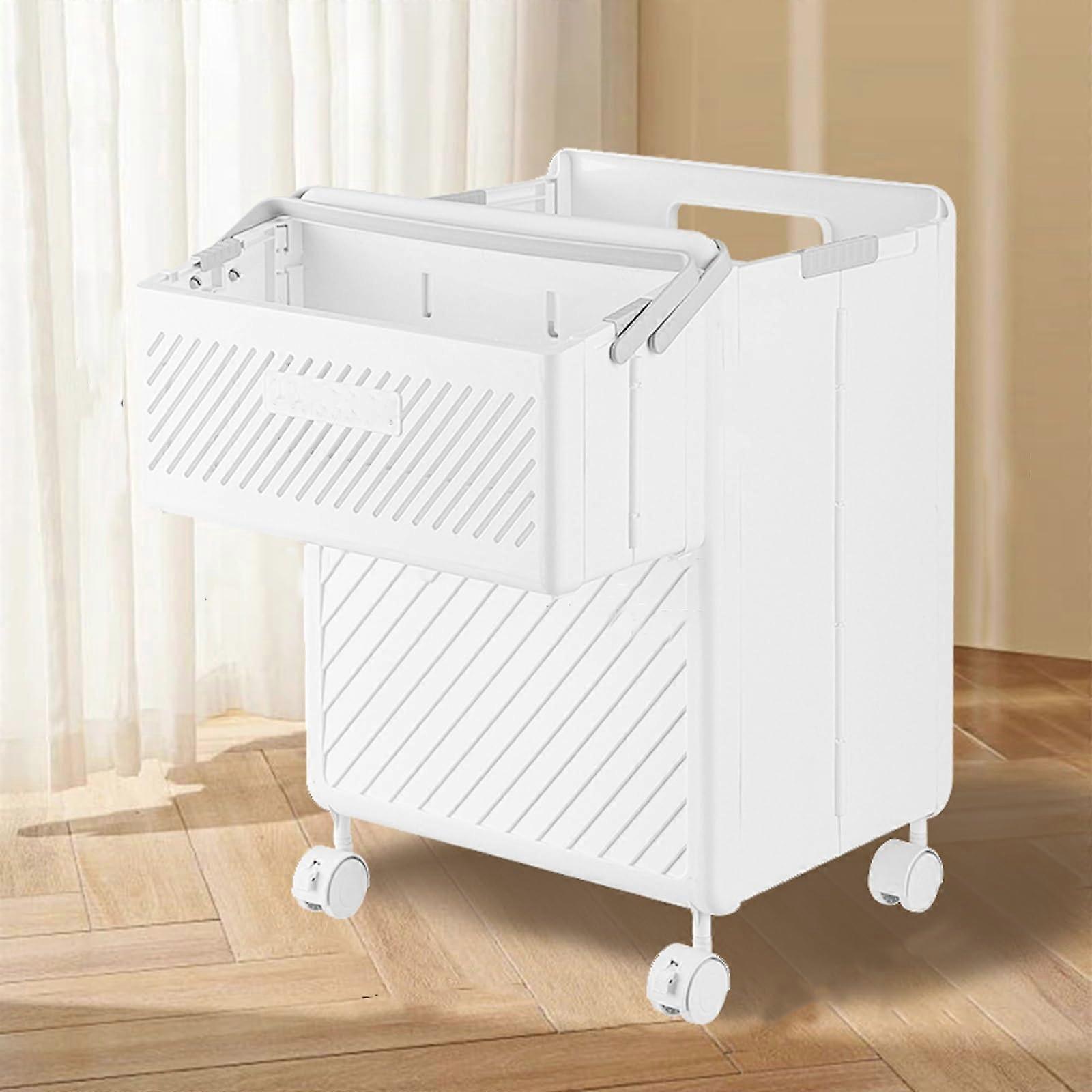 Foldable Dirty Clothes Baskets Large Capacity Laundry Hamper, With Wheels And Handle, Storage Box For Hotel Dorm