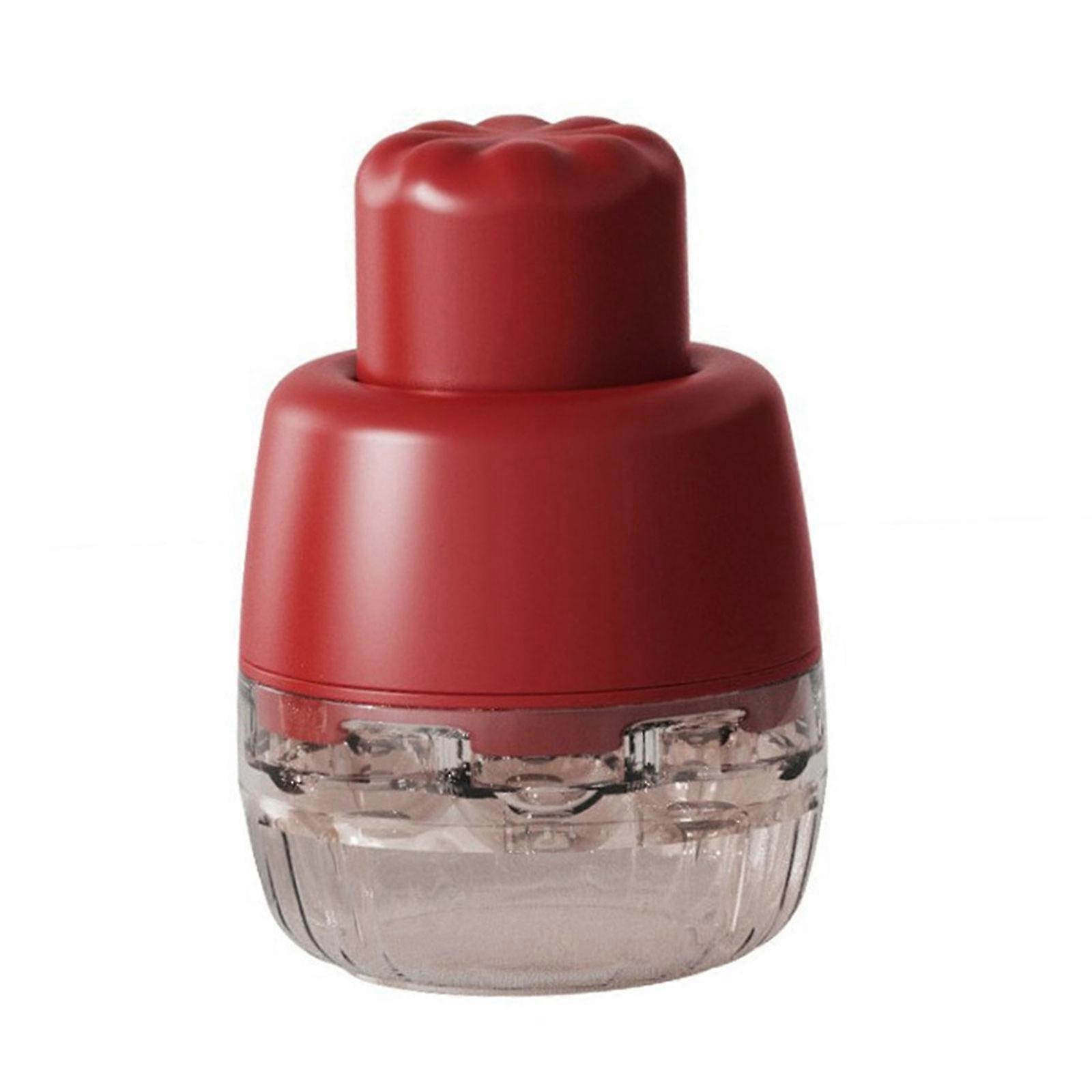 Professional Cherries Pitting Device 7 Simultaneous Holes Ergonomic Press Mechanism Pitter Practical Kitchen Accessory  Transparent red