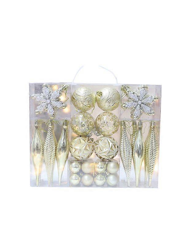 40-Piece Assorted Shaped Christmas Baubles and Ornaments Set for Tree Decorations