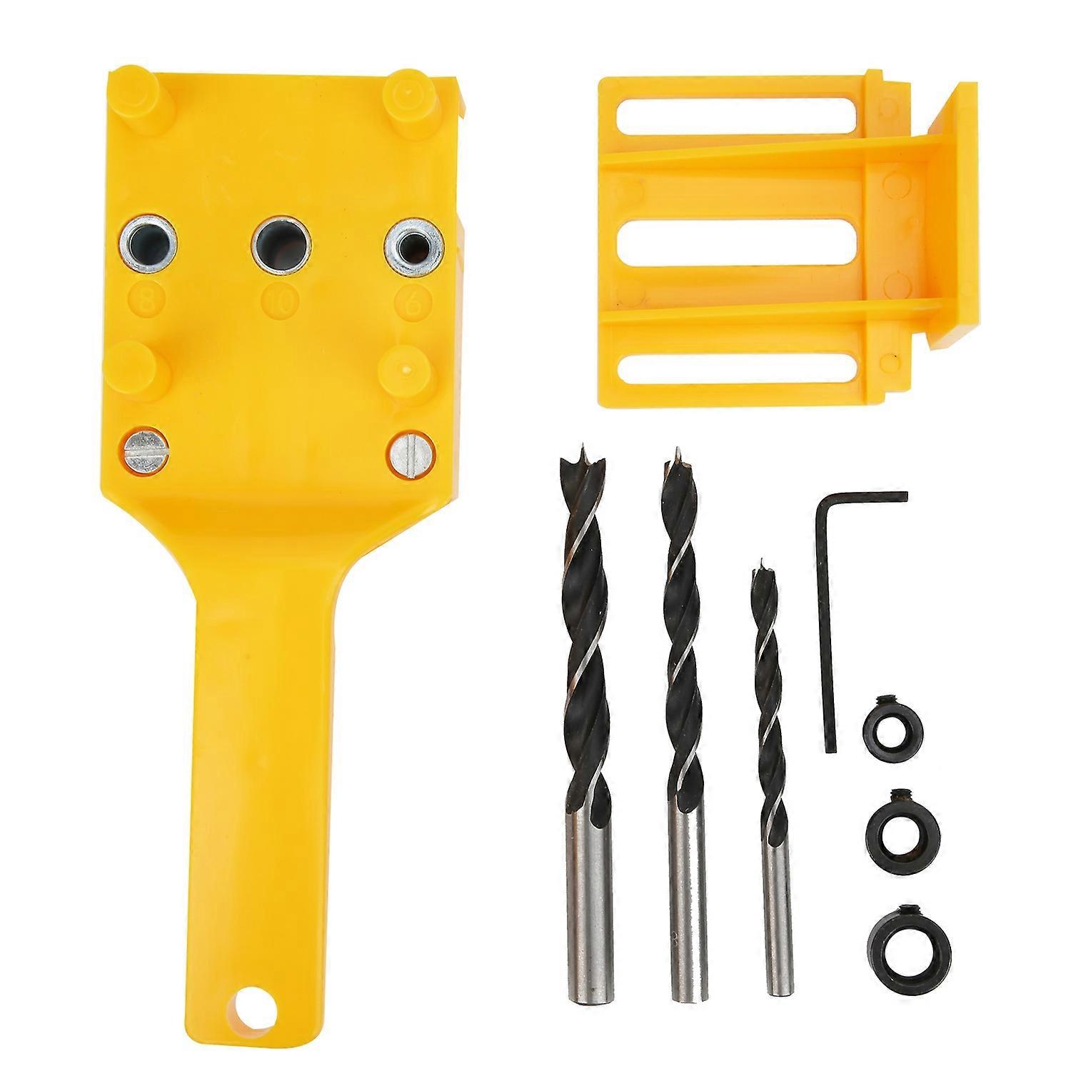 8Pcs/Set woodworking Punch Hole locator Drilling Doweling Guide Tools for CarpentryYellow