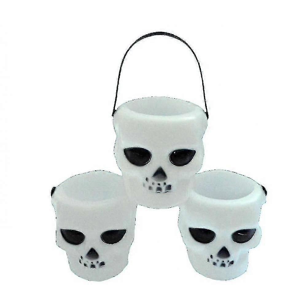 غلايات الحلوى ، سلة صغيرة من الهيكل العظمي للساحرة ، لوازم الديكور لعيد الهالوين (5 قطع - أبيض) O