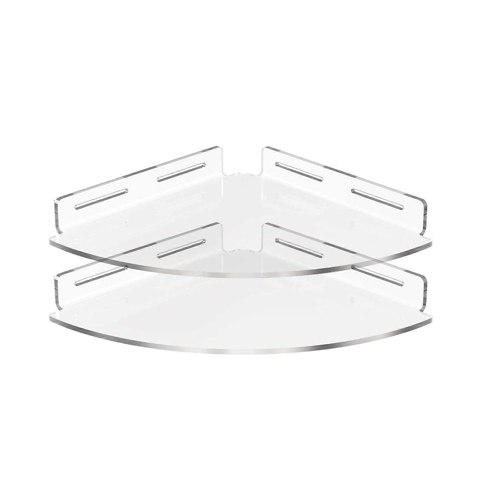 Corner Shower Caddies 2Pack Clear Acrylic WallMounted Shelves With Strong Adhesive For Bathroom Storage