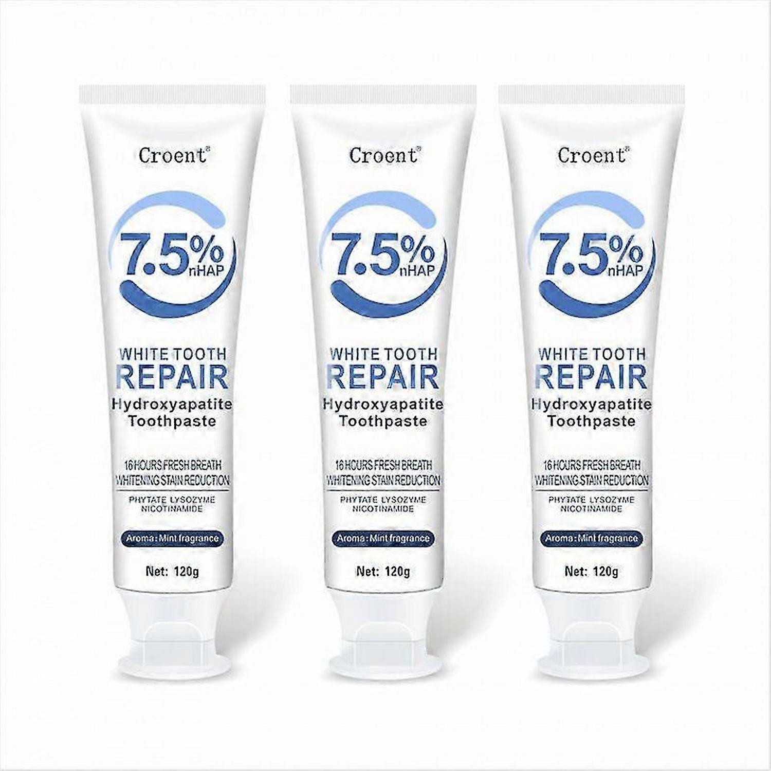 Hydroxyapatite Toothpaste for Advanced Enamel Protection, Gentle and Effective Formula, 7.5% Nano Hydroxyapatite Fluoride-Free Toothpaste for Sensitiv