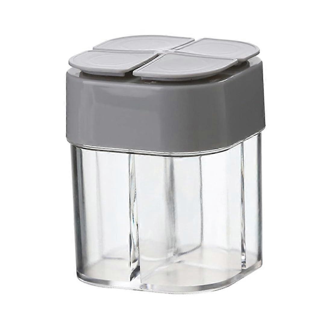 Spice Jars 4In1 Transparent Spice Shaker With Adjustable Hole Settings Salt Pepper Storage Grey