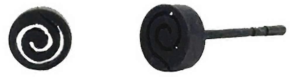 Ti2 Titanium Whirlpool Stud Earrings - Black