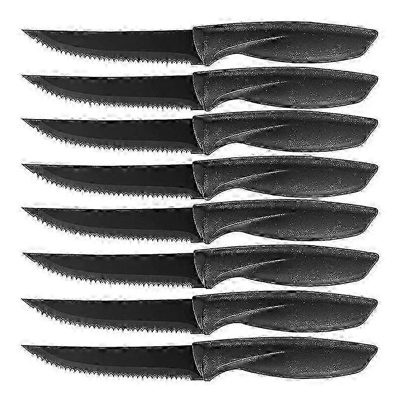 25-26 8 Pcs Steak Sharp for Dining Black