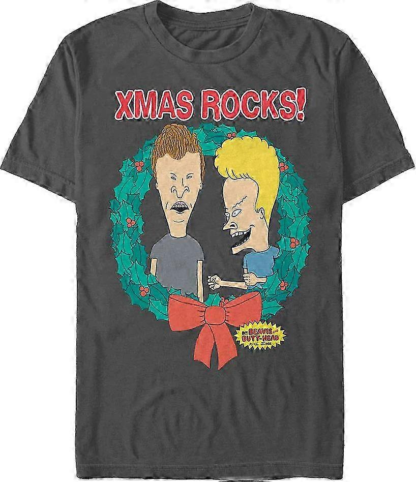Kerstrotskrans Beavis en Butt-head T-shirt Rockinstone