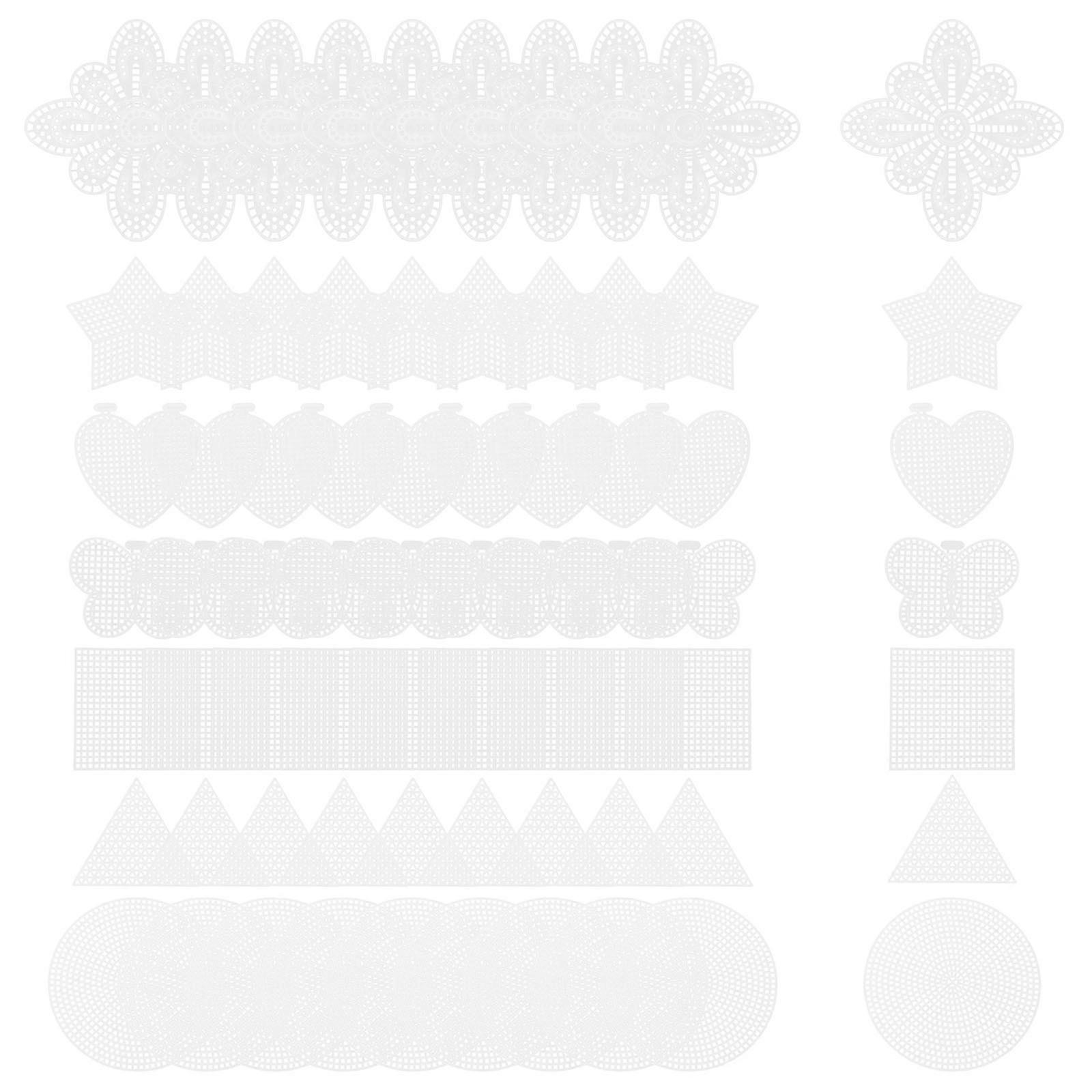 70 Sheets Plastic Mesh Sheet DIY Cross Stitch Mesh Embroidery Material