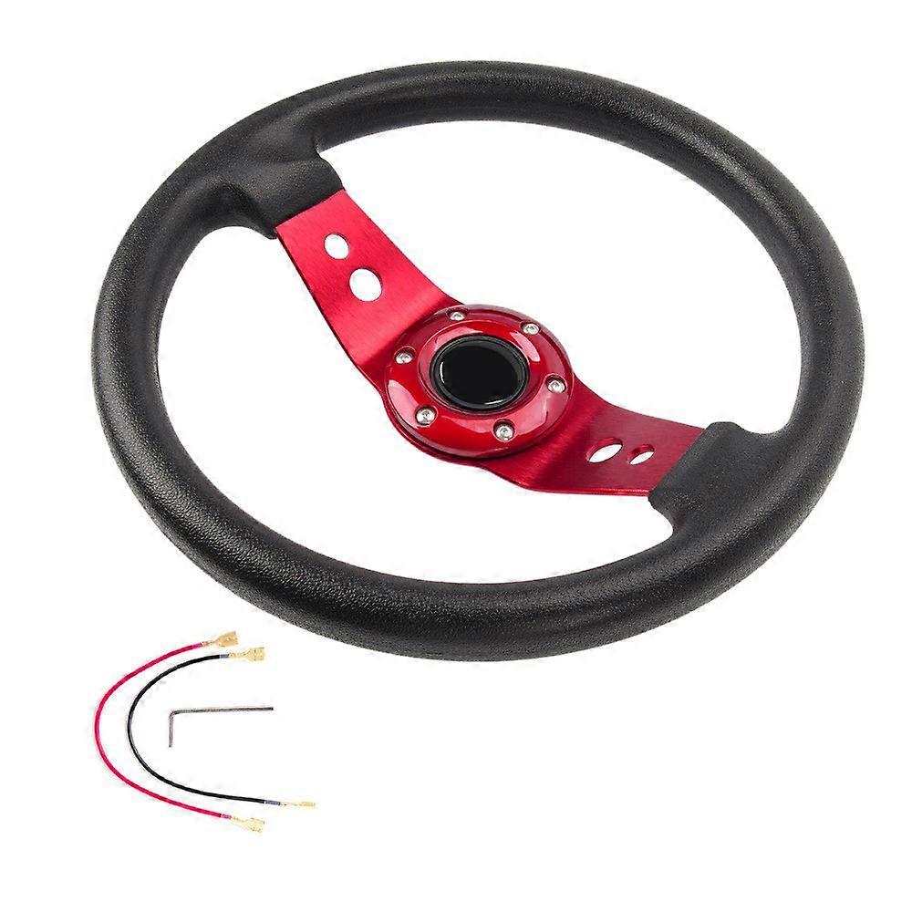 Smooth 320mm Hurrying Steering Permanent Aluminum Frame Strengthened Driving Feedback for Simulation and Real Automobiles  Red