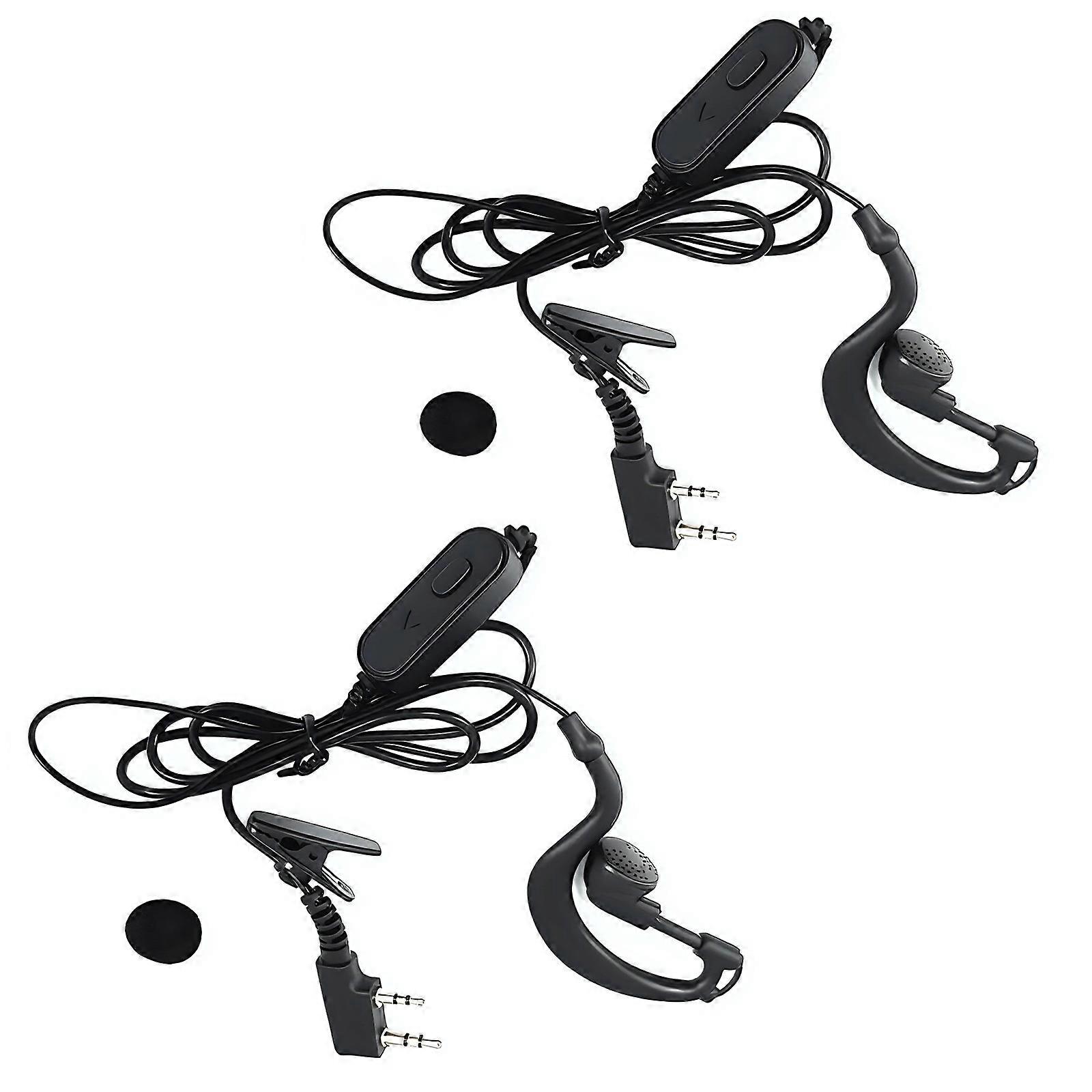 2PCs K Type Radio Earpiece Headsets Not Twist Cable Ergonomic Ear Circle Strong Communication Gear for UV5R BF888S Multicolor