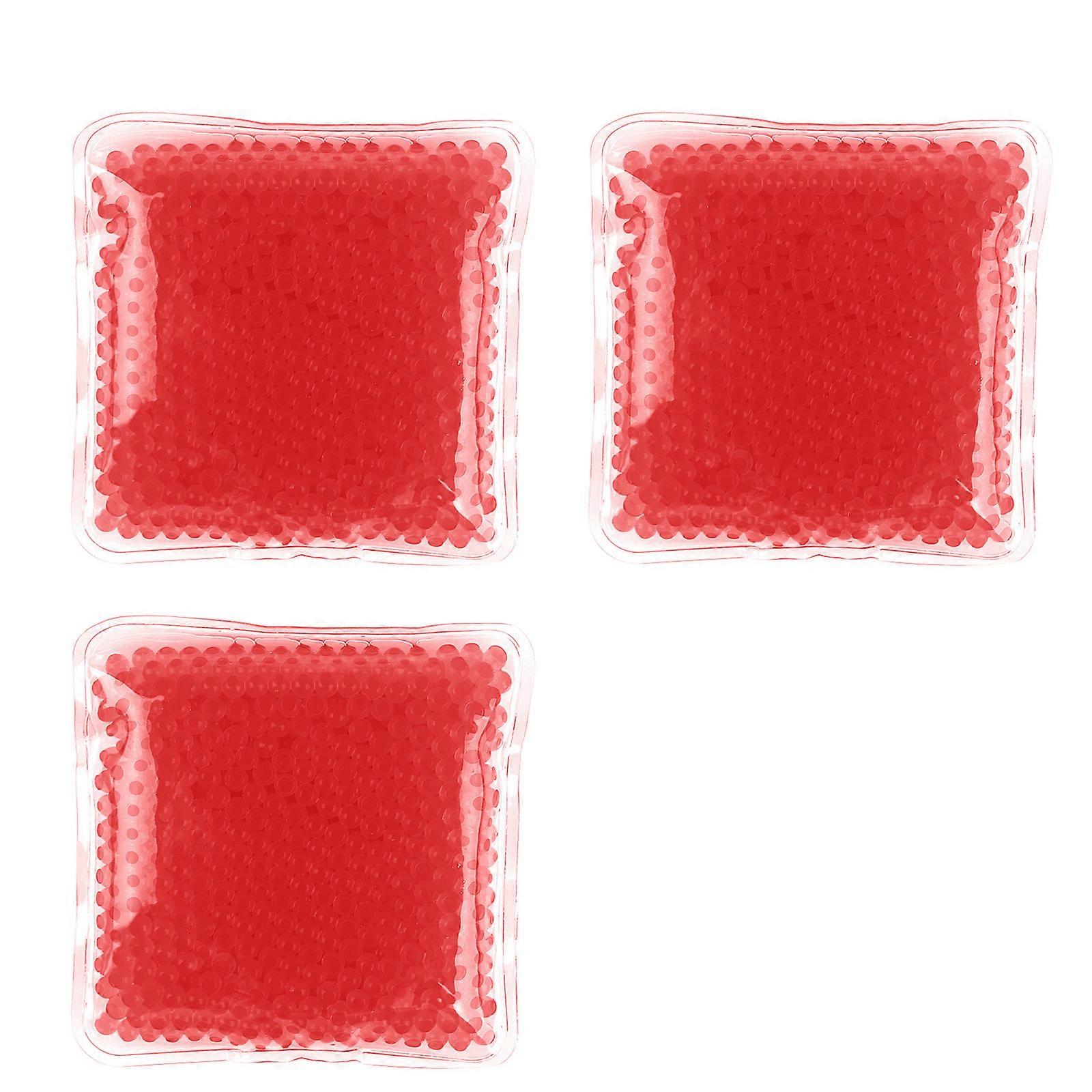 Quick Acting Reusable 9.5x9.5cm Gel Ice Pack Cold Hot Compress Double Temperature  Red