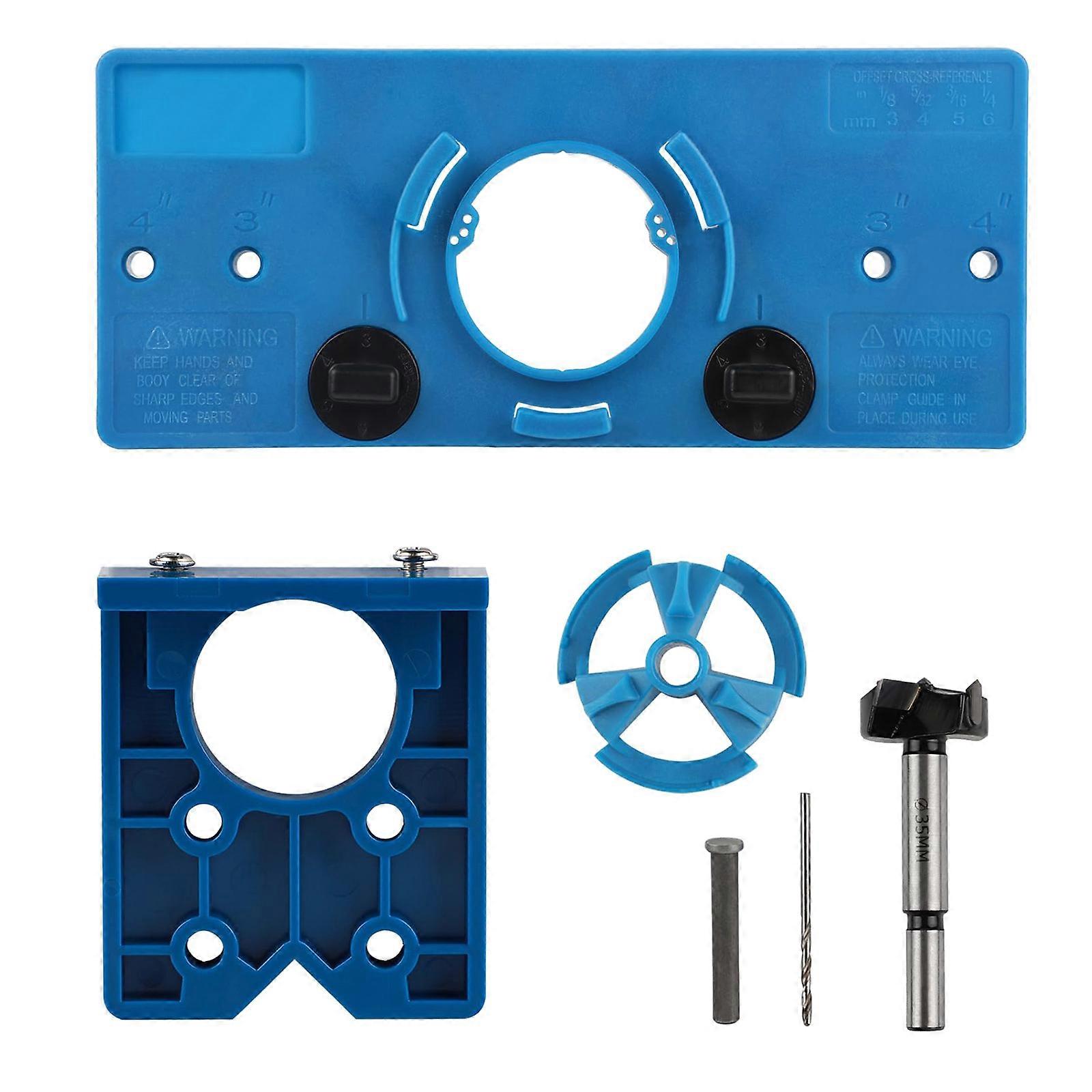 Convenient Hinge and Lock Hole Positioning Tool ABS Material, 35mm Boring Jig and Small Lock Hole Locator Multicolor